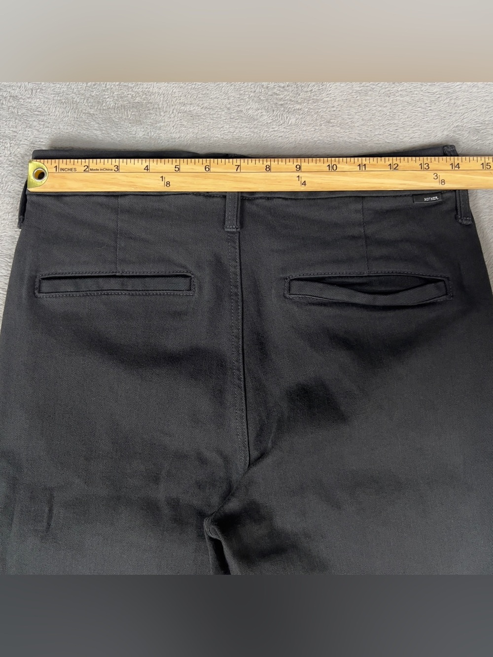 Mother The Roller Prep Heel Jeans Women's 28 Black Wide Leg Stretch High Rise - Picture 12 of 16